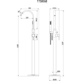 Calvarra Arlow Floor Standing Bath Shower Mixer in Brushed Brass