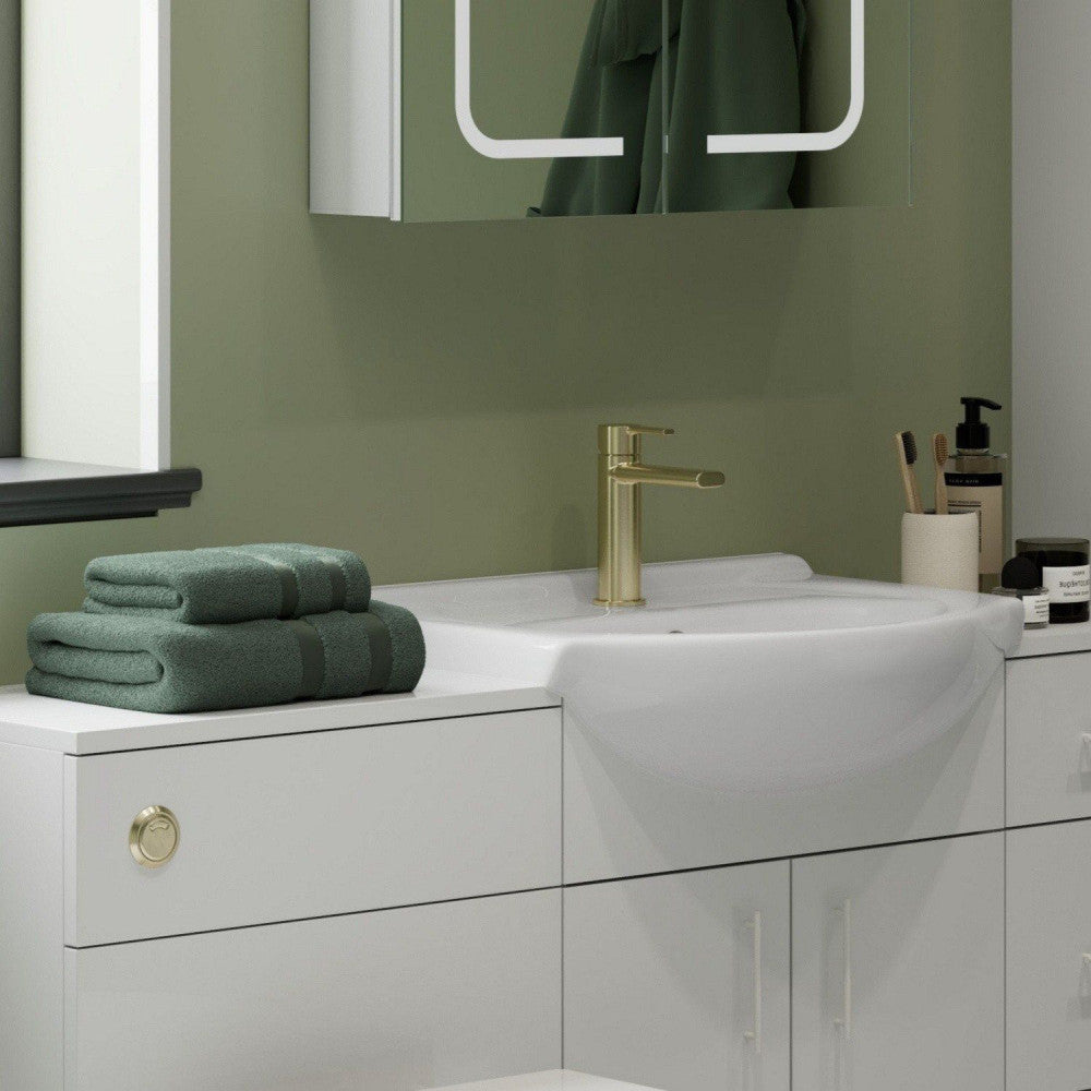 Calvarra Arlow Basin Mixer with Waste in Brushed Brass