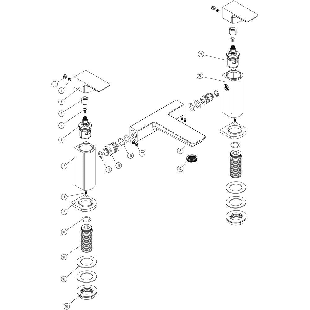 Calvarra Brenton Bath Filler in Brushed Bronze