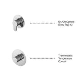 Calvarra Aspect Thermostatic Temperature Control Shower Valve in Chrome configuration