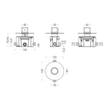 Calvarra Aspect Thermostatic Temperature Control Shower Valve in Chrome dimensions