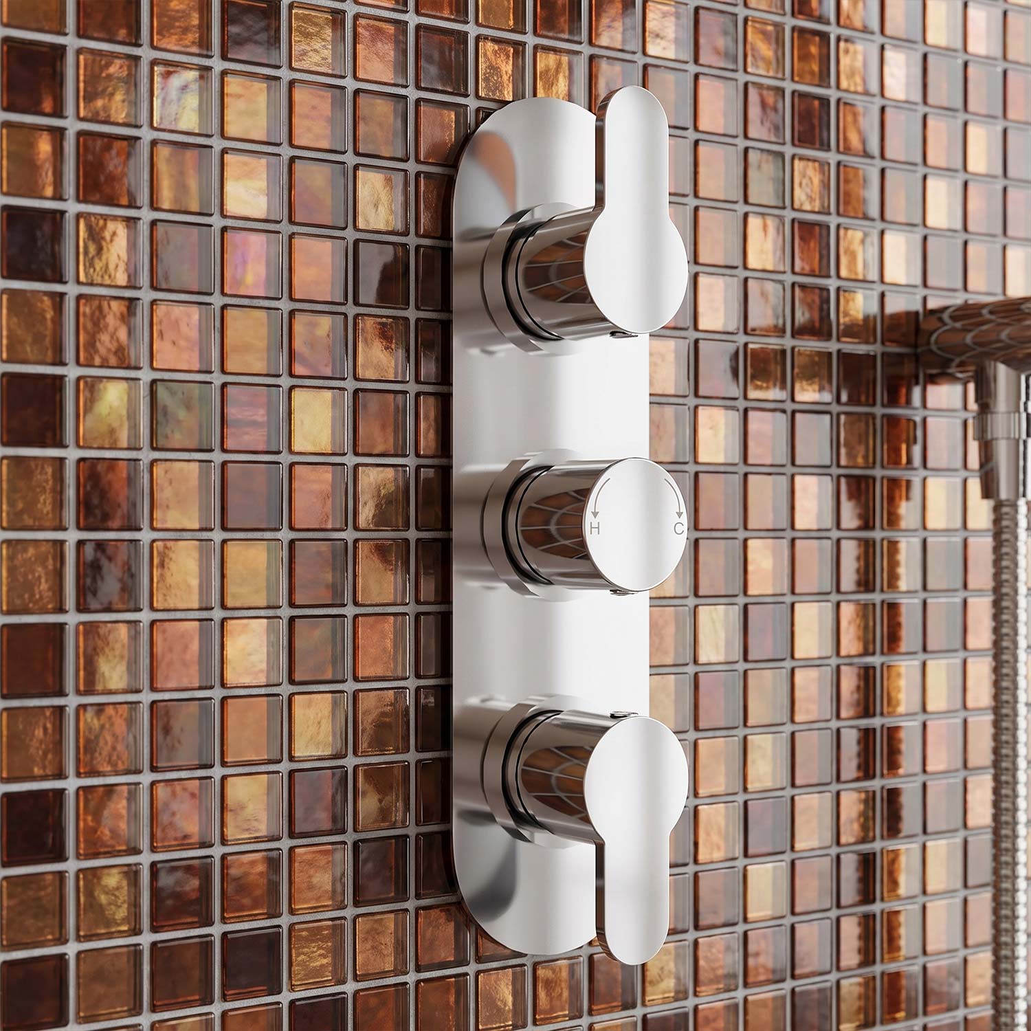 Calvarra Aspect Triple Concealed Thermostatic Shower Valve in Chrome lifestyle