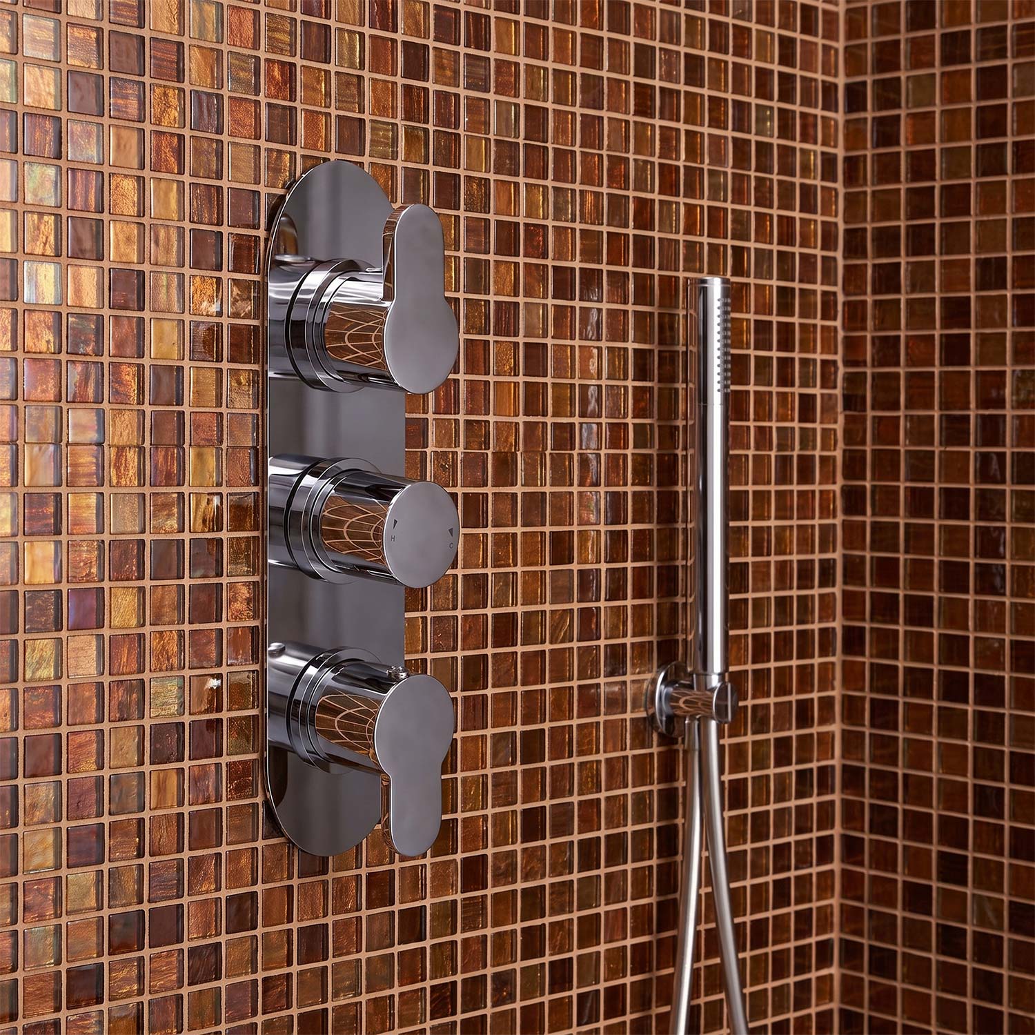 Calvarra Aspect Triple Concealed Thermostatic Shower Valve in Chrome lifestyle 2