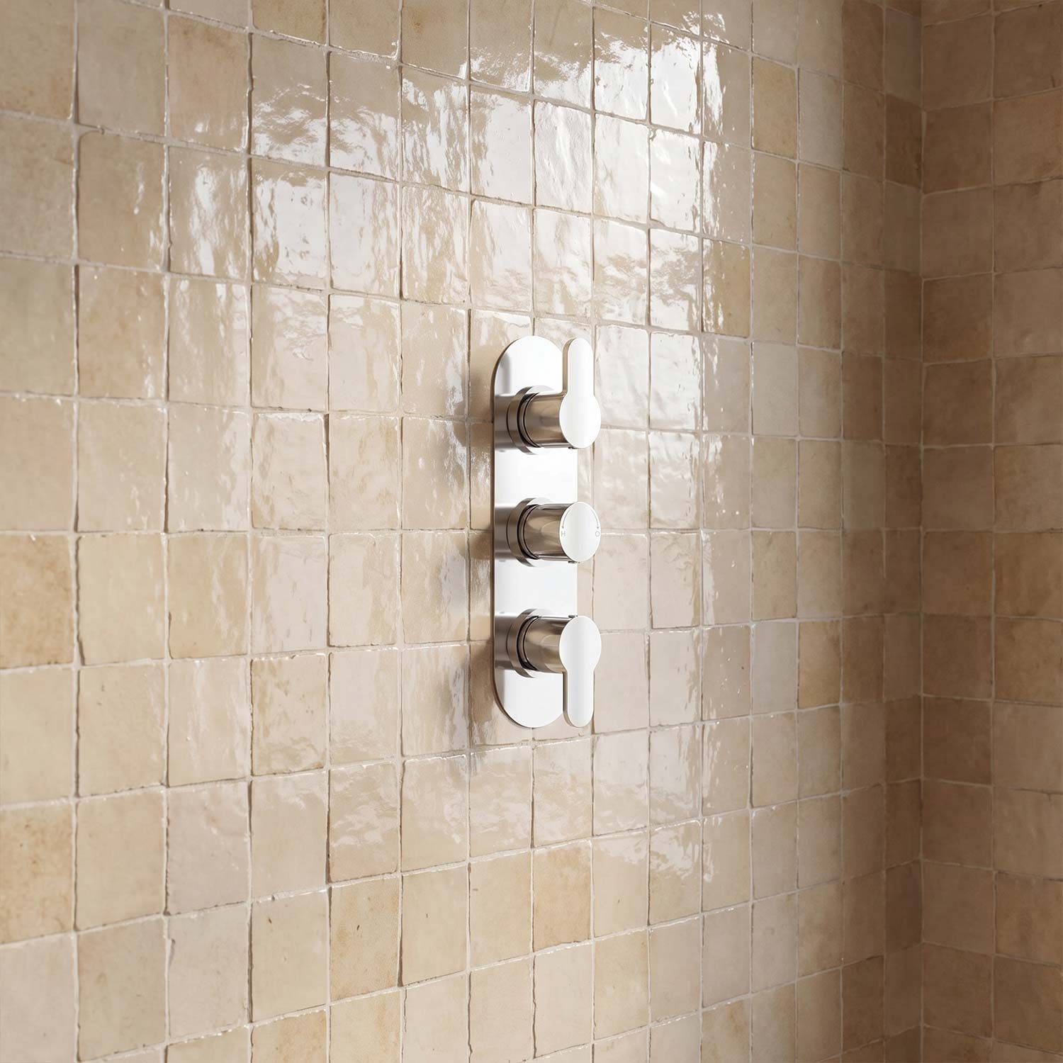 Calvarra Aspect Triple Concealed Thermostatic Shower Valve with Diverter in Chrome lifestyle