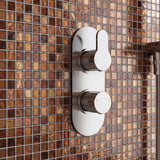Calvarra Aspect Twin Concealed Thermostatic Shower Valve with Diverter in Chrome lifestyle