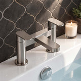 Calvarra Brindle Bath Filler in Brushed Pewter lifestyle