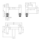 Calvarra Brindle Brushed Bronze Bath Filler dimensions
