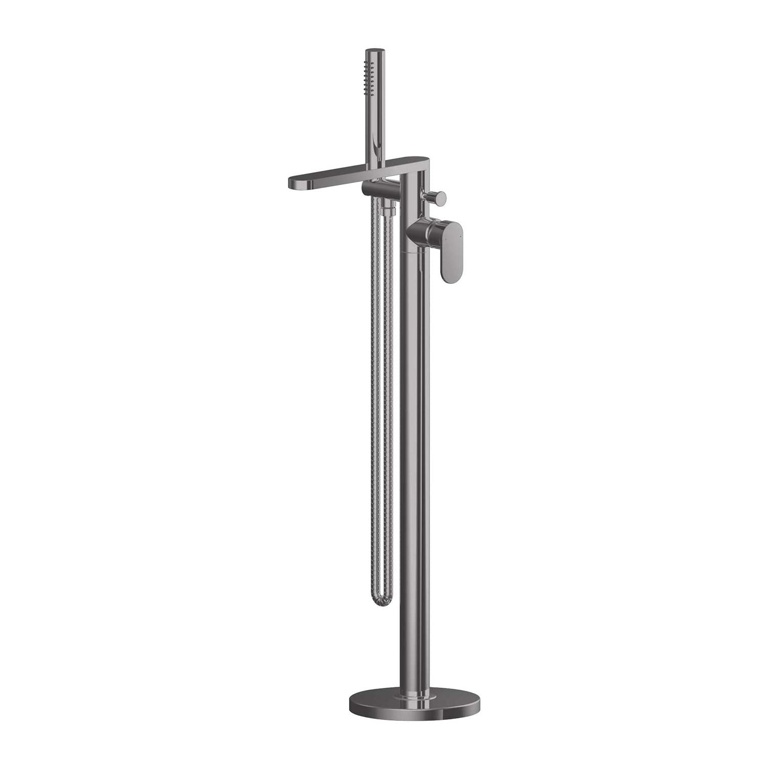Calvarra Brindle Freestanding Bath Shower Mixer in Brushed Pewter
