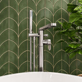 Calvarra Brindle Freestanding Bath Shower Mixer in Brushed Pewter lifestyle