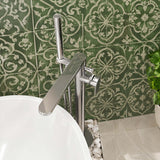 Calvarra Brindle Freestanding Bath Shower Mixer in Brushed Pewter lifestyle2