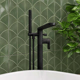 Calvarra Brindle Freestanding Bath Shower Mixer in Matt Black lifestyle 2