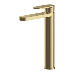Calvarra Brindle High Rise Mono Basin Mixer in Brushed Brass