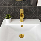 Calvarra Brindle Mono Basin Mixer With Push Button Waste in Brushed Brass lifestyle