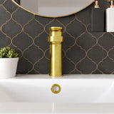 Calvarra Brindle Mono Basin Mixer With Push Button Waste in Brushed Brass lifestyle 2