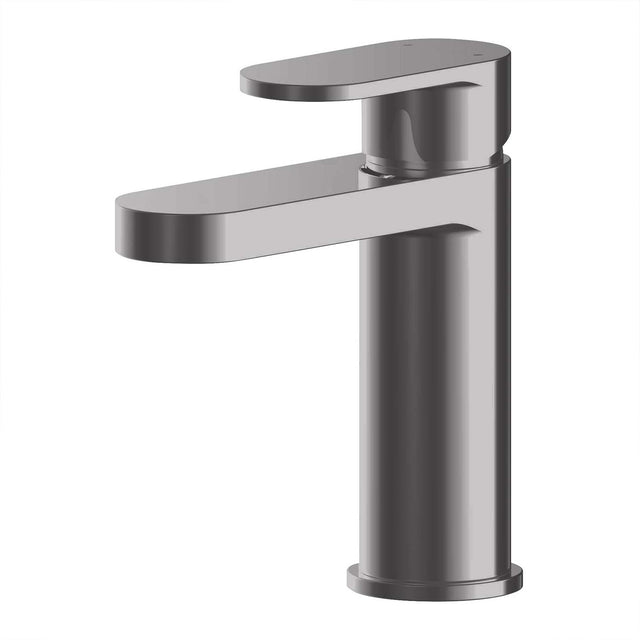 Calvarra Brindle Mono Basin Mixer With Push Button Waste in Brushed Pewter
