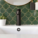 Calvarra Brindle Mono Basin Mixer With Push Button Waste in Matt Black lifestyle