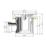 Calvarra Everon 90mm Round Fast Flow Shower Waste in Chrome dimensions