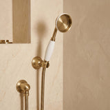 Calvarra Wendon Large Shower Handset in Brushed Brass lifestle 2