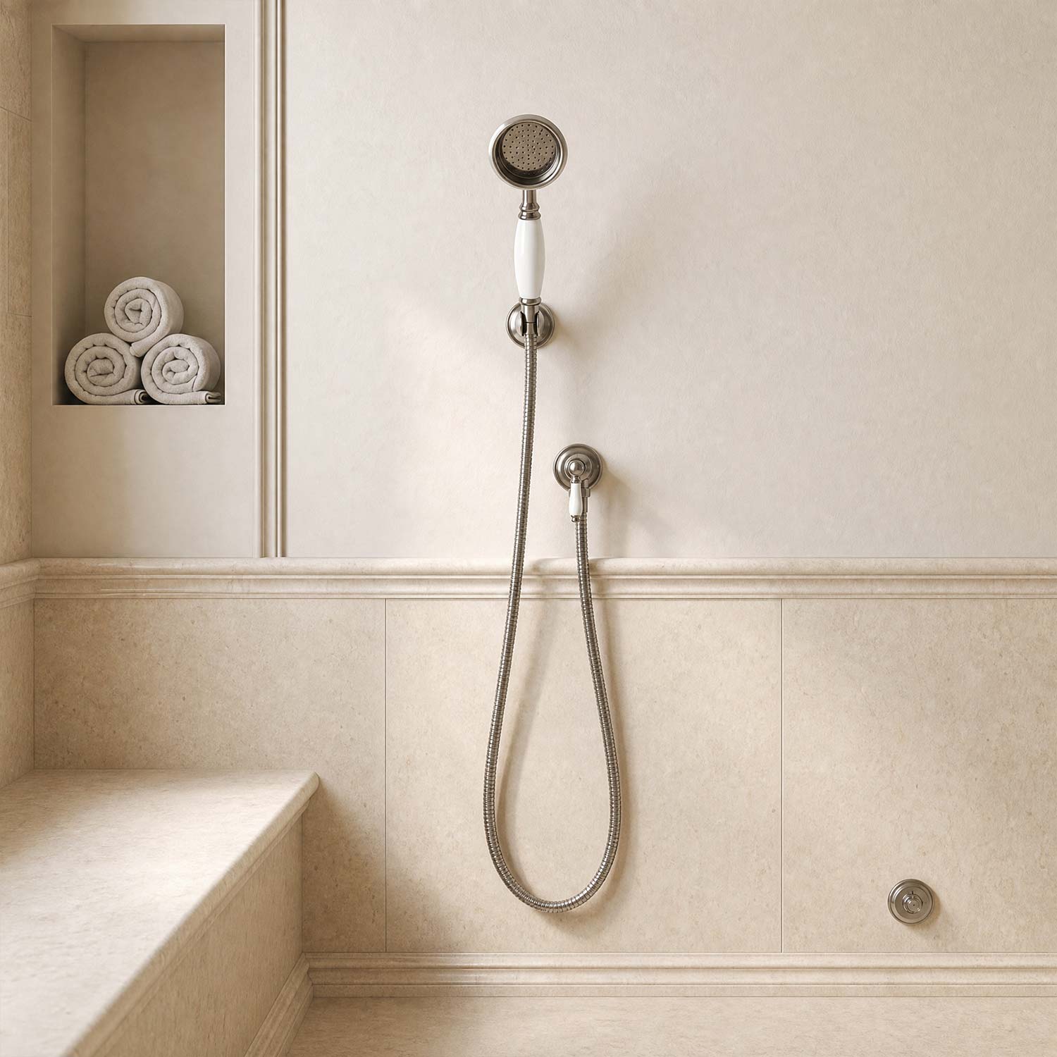 Calvarra Wendon Large Shower Handset in Pewter lifestyle 