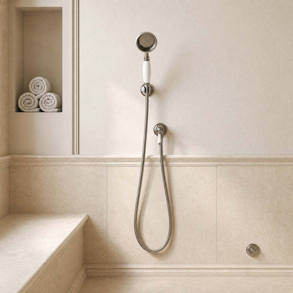 Calvarra Wendon Large Shower Handset in Pewter lifestyle 
