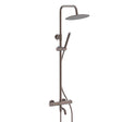 Core Round Rigid Riser Shower with Bath Filler in Brushed Bronze 2