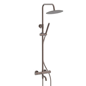 Core Round Rigid Riser Shower with Bath Filler in Brushed Bronze 2