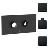 Cudore Concealed One Outlet Shower Valve with Horizontal Black Plate Dimensions suqare handles