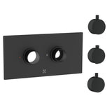 Cudore Concealed One Outlet Shower Valve with Horizontal Black Plate Dimensions plain handles