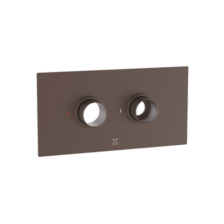 Cudore Concealed One Outlet Shower Valve with Horizontal Brushed Bronze Plate