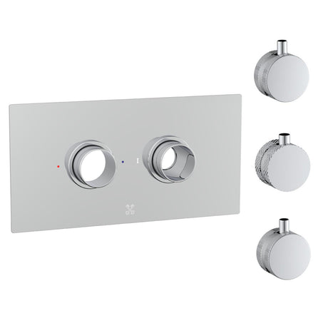 Cudore Concealed One Outlet Shower Valve with Horizontal Chrome Plate Knurled Handles