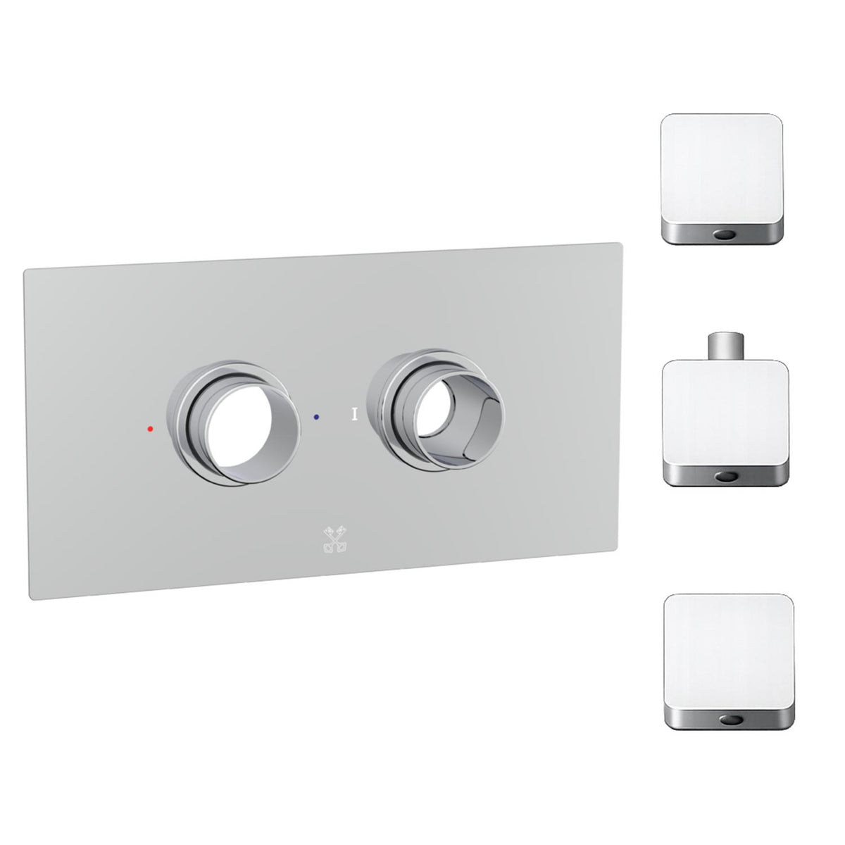 Cudore Concealed One Outlet Shower Valve with Horizontal Chrome Plate Soft Square Handles
