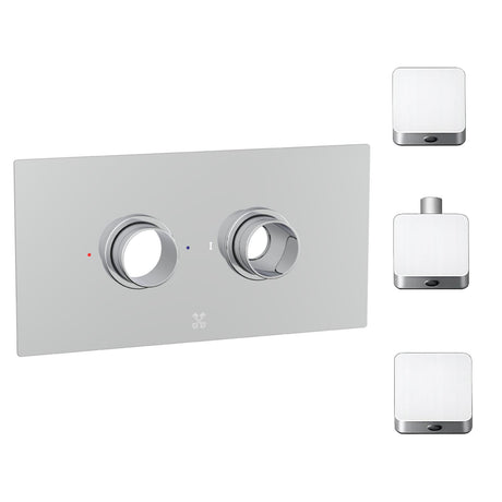 Cudore Concealed One Outlet Shower Valve with Horizontal Chrome Plate Soft Square Handles