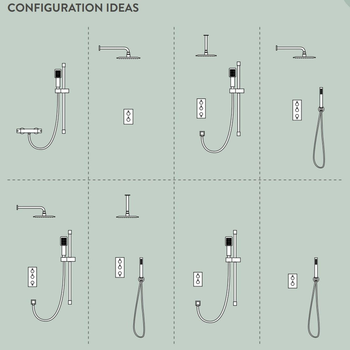 Cudore Concealed One Outlet Shower Valve with Horizontal Chrome Plate configuration