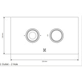 Cudore Concealed One Outlet Shower Valve with Horizontal Chrome Plate dimensions
