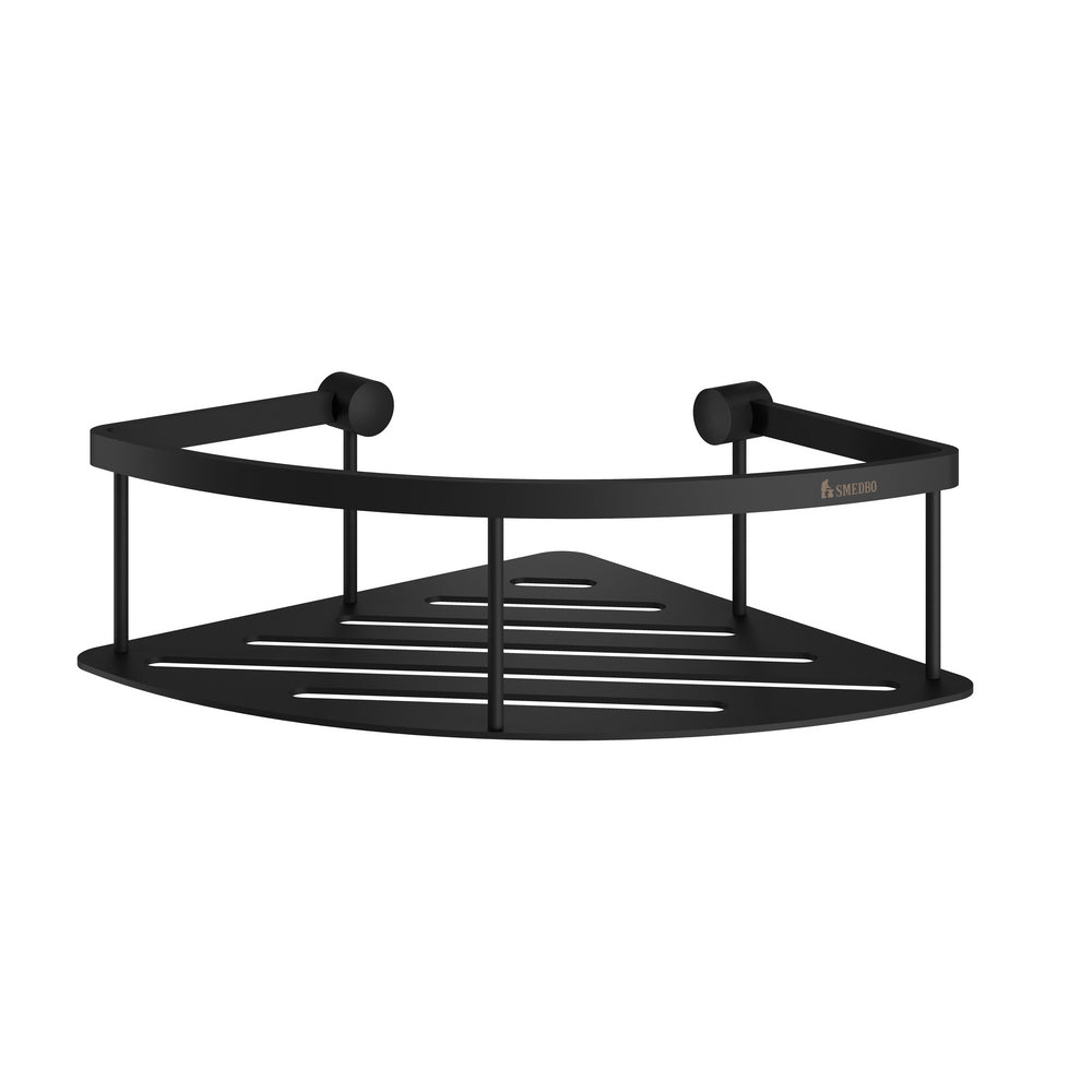 Smedbo Sideline Corner Shower Basket Black | Soap Tidy