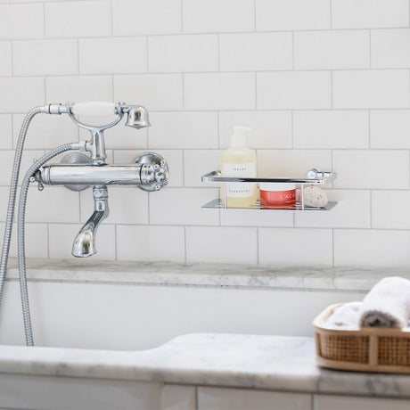 DK3001 Smedbo Sideline Design Shower Basket Polished Chrome Lifestyle Bath Photo