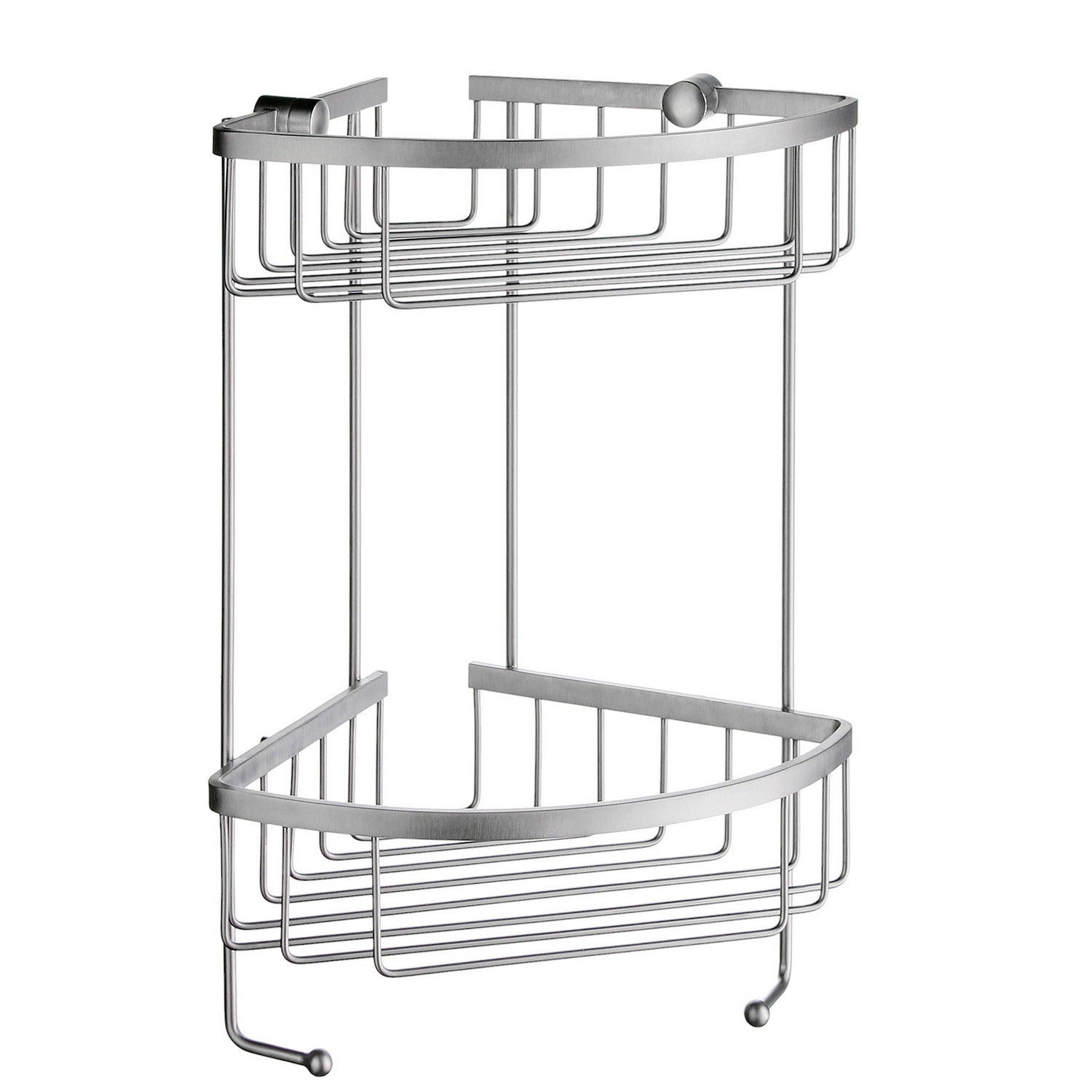 Smedbo Sideline Double Corner Brushed Chrome Shower Basket | Storage