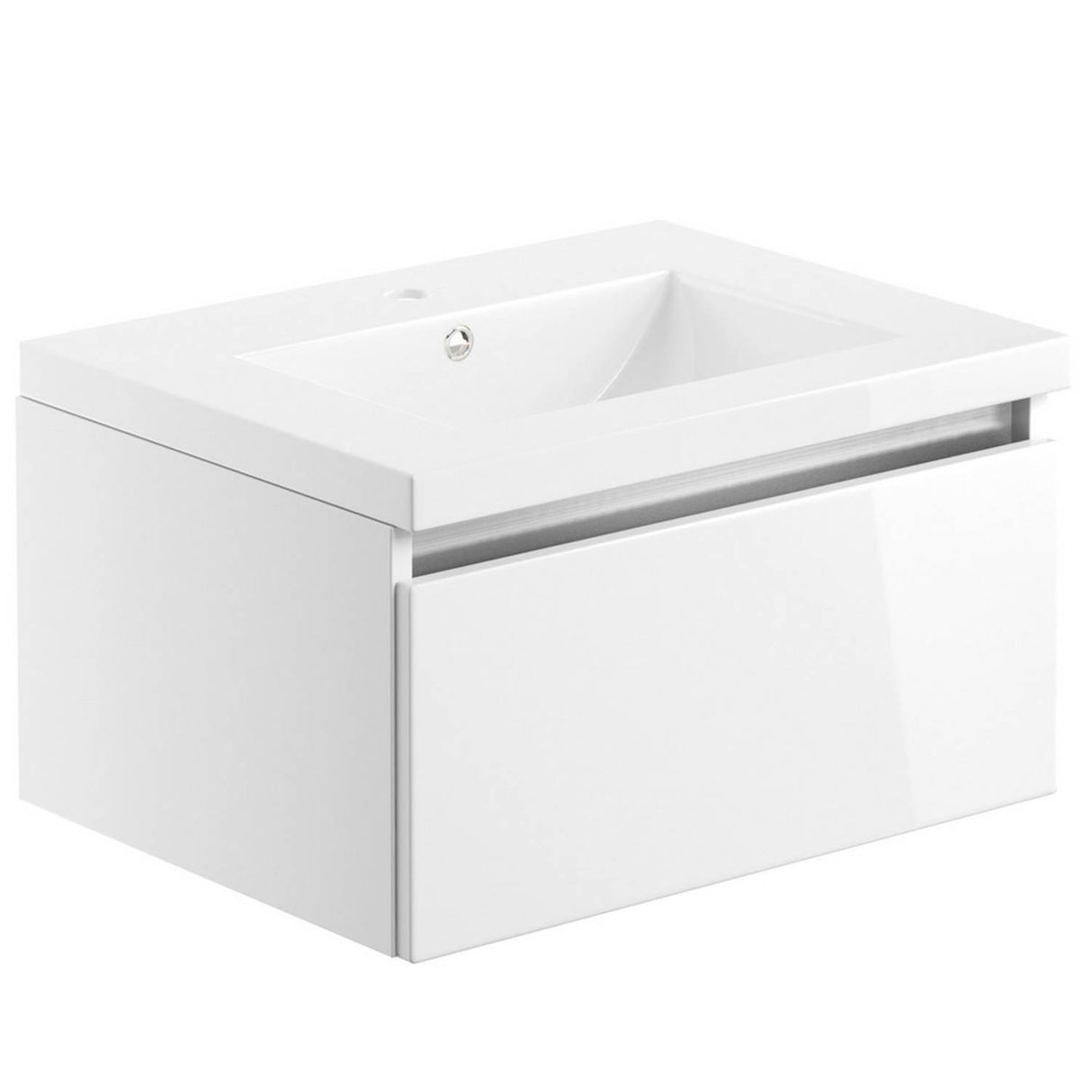 Ajax Brookenby 615mm Wall Hung Vanity Unit with Basin in Gloss White
