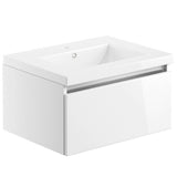 Ajax Brookenby 615mm Wall Hung Vanity Unit with Basin in Gloss White