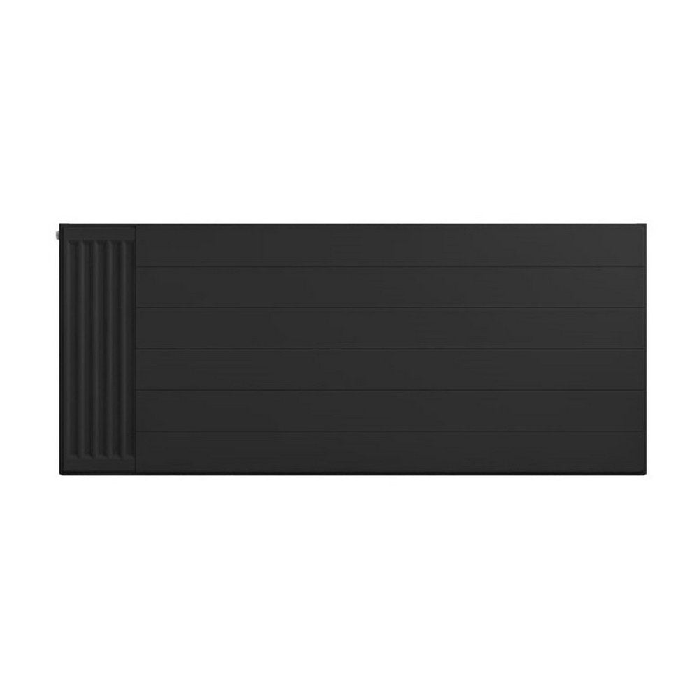 Eastbrook 600mm High Matt Black Flat Cover Plate With Lines