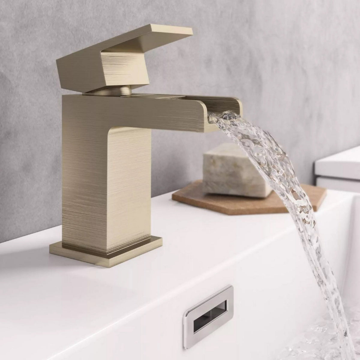 Eastbrook Abberton Brushed Brass Mini Basin Mixer with Waste Lifestyle 79.1033