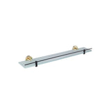 Eastbrook Catania 600mm Glass Shelf in Matt Black and Brused Brass