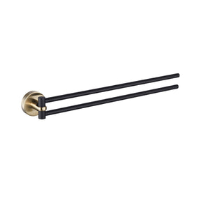 Eastbrook Catania Double Split Towel Rail in Matt Black and Brused Brass