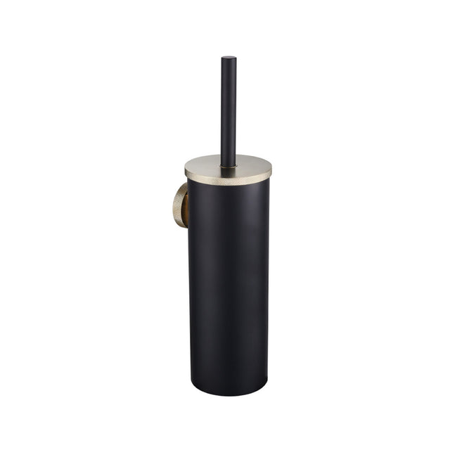 Eastbrook Catania Toilet Brush Holder in Matt Black and Brused Brass