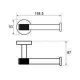 Eastbrook Catania Toilet Roll Holder in Black and Brass dimensions