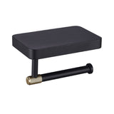 Eastbrook Catania Toilet Roll Holder with Shelf in Black and Brass