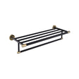 Eastbrook Catania Towel Rack with Bar in Matt Black and Brushed Brass
