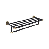 Eastbrook Catania Towel Rack with Bar in Matt Black and Brushed Brass