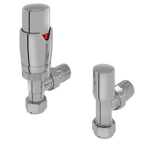 Eastbrook Darlington Chrome Thermostatic Radiator Valves Angled