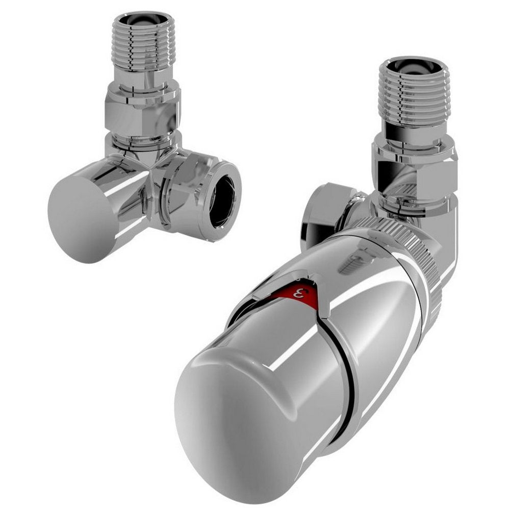 Eastbrook Darlington Chrome Thermostatic Radiator Valves Corner